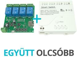 SmartWise 5V-32V AC/DC négy áramkörös, Wi-Fi+Bluetooth NO/NC okosrelé