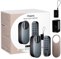 Aqara U200 Smart Lock retrofit okos zár, Matter kompatibilis, fekete (EL-D02D)