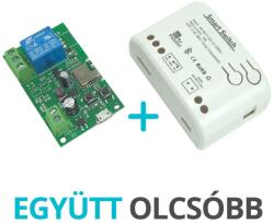 SmartWise 5V-32V AC/DC egy áramkörös, Wi-Fi+Bluetooth NO/NC okosrelé