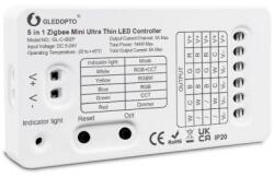 Gledopto GL-C-002P (6A), Pro 5-in-1-ben Mini LED vezérlés, 5V-24V DC (Zigbee+2.4GHz RF)