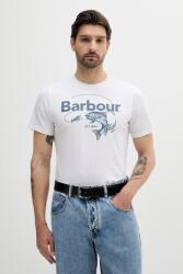 Barbour pamut póló Lydd Graphic T-Shirt fehér, nyomott mintás, MTS1396 - fehér M