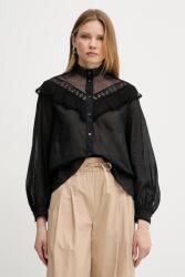 Max Mara pamut ing állógalléros, fekete, regular, 2515111013600 - fekete 42