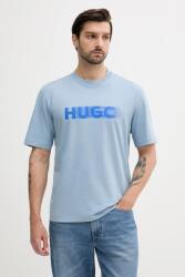 HUGO Blue pamut póló nyomott mintás, 50543493 - kék L