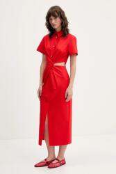 MSGM pamut ruha piros, midi, egyenes, 3842MDA30X. 257315 - piros 38