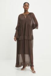 ANSWEAR selyem ruha barna, maxi, harang alakú - barna S - answear - 29 990 Ft