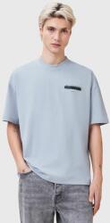 AllSaints pamut póló REDACT SS CREW fekete, nyomott mintás, M002PC - kék XXL