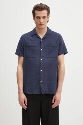 Barbour pamut ing Barbour Benson Textured Relaxed Fit S/S Shirt sötétkék, relaxed, MSH5613 - sötétkék L