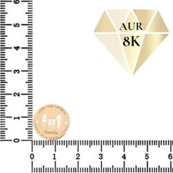 NASSIA Link din aur 8k - pentru bratara - banut familia cu 2 fete (ENG-8K-5)