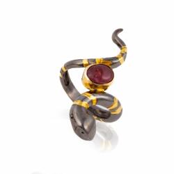 NASSIA Inel din Argint 925 5.8g - Sarpe, Albastru, M53 (130122-45a)