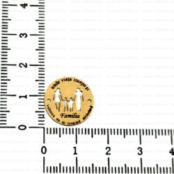 NASSIA Link din aur 14k - pentru bratara - banut Familia : unde viata incepe si iubirea nu se termina niciodata, 2 copii - fete (240123-74e)