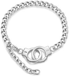 NASSIA Bratara Handcuffs din Inox placat cu AUR Alb 18K (89465)