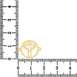 NASSIA Link din aur 14k - pentru bratara - disc, inima si cruce (250123-09)