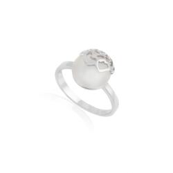 NASSIA Inel din Argint 925 si Sidef Alb 2.60g, M55 (030424-22d)