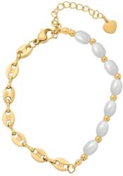 NASSIA Bratara Pearl Mix din Inox placat cu AUR 18K (87805)