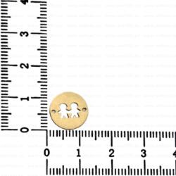 NASSIA Link din aur 14k - pentru bratara - disc 2 baietei (110423-25)