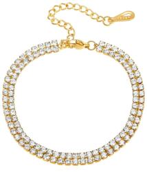 NASSIA Bratara Dubla Tennis din Inox placata cu AUR 18K (87412)