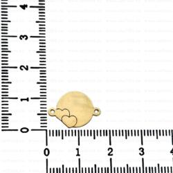 NASSIA Link din aur 14k - pentru bratara - banut cu inimioare (110423-38)