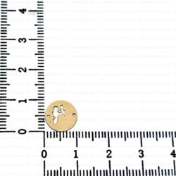 NASSIA Link din aur 14k - pentru bratara - banut decupat mama & bebe (240123-67)