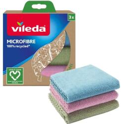 Vileda 100% újrahasznosított mikroszálas törlőkendő, 3 db, 30×30 cm (74851)