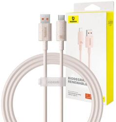 Baseus Habitat Series gyorstöltő kábel USB - USB-C, 100W, 1m (rózsaszín) (P10360203421-00) - jatekotthon