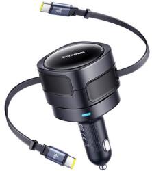 Baseus Enjoyment Max autós töltő USB-C+USB-C kábelekkel 60W Fekete (C00035507121-01) - jatekotthon