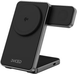 Dviced Dviced 3-in-1 Foldable Qi2 magnetic wireless charger stand w cable, wall charger - Black (DV230010)