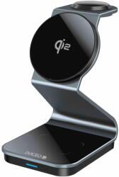 Dviced Dviced 3-in-1 Magnetic Qi2 wireless charger stand w cable, wall charger - Tarnish gray (DV230009)