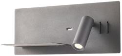 Redo Group Redo 01-2985 - LED Fali spotlámpa BROOK LED/8W/230V + LED/3W USB fekete UN1702 (UN1702)