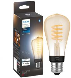Philips Filament Edison vintage intelligens LED izzó, Bluetooth, Zigbee, ST64, E27, 7W (40W), 550 lm, fehér fény (2200-4500K)
