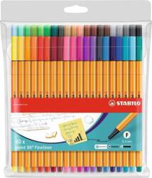 STABILO Tűfilc készlet, 0, 4 mm, STABILO "Point 88", 40 különböző szín (TST88401K) - hazunktajan