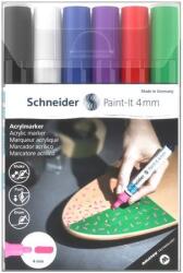 Schneider Dekormarker készlet, akril, 4 mm, SCHNEIDER "Paint-It 320", 6 különböző szín (TSC320V61) - hazunktajan
