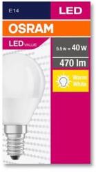 OSRAM LED izzó, E14, kisgömb, P45, 5, 7W, 470lm, 2700K (MF), OSRAM "Value (OLEDE1405)