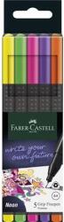 Faber-Castell Tűfilc készlet, 0, 4 mm, FABER-CASTELL "Grip", 5 különböző neon szín (TFC151603) - hazunktajan