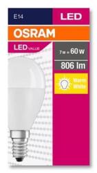 OSRAM LED izzó, E14, kisgömb, P48, 8W, 806lm, 2700K (MF), OSRAM "Value (OLEDE1407) - hazunktajan