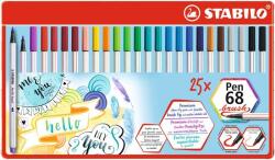 STABILO Ecsetirón készlet, fém doboz, STABILO "Pen 68 brush", 19 különböző szín (TST5682532) - hazunktajan