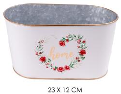 IRIS bádog kaspó ovál rózsa home 23x12cm (81002) - bestbyte