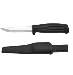 Depox Horgászkés, Rozsdamentes acél, Fekete, 21 cm, Tokkal együtt (I147-1)