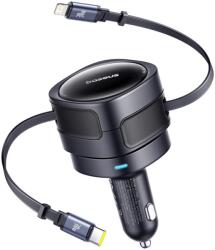 Baseus Enjoyment Max Autós töltő 1xUSB-C+1xLightning kábel 60W fekete (C00035507121-00)