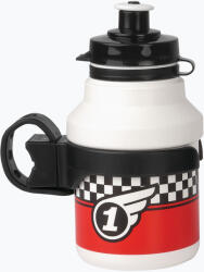 Polisport Race 350 ml Junior kerékpáros palack + kosár fehér/piros