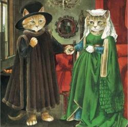 Galison 67555 - Meowsterpiece - The Arnolfini Marriage - 500 db-os puzzle (67555)