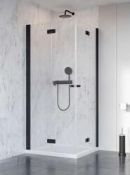 Radaway Nes 8 Black KDD-B szögletes fekete zuhanykabin, 100x90 cm, balos (10074100-54-01L+10074090-54-01R)