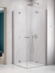 Radaway Nes Brushed Nickel KDD-B szögletes szálcsiszolt króm zuhanykabin, 80x80 cm, balos (10024080-91-01L+10024080-91-01R)