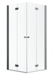Radaway Nes Brushed GunMetal KDD-B szögletes szálcsiszolt fegyvermetál zuhanykabin, 90x80 cm, balos (10024090-92-01L+10024080-92-01R)