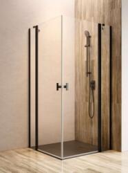 Radaway Nes 8 Black KDD II szögletes fekete zuhanykabin, 100x80 cm, balos (10085100-54-01L+10085080-54-01R)