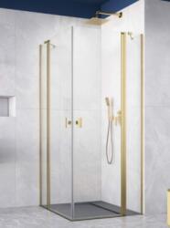 Radaway Nes Brushed Copper KDD II szögletes szálcsiszolt réz zuhanykabin, 100x90 cm, balos (10031100-93-01L+10031090-93-01R)