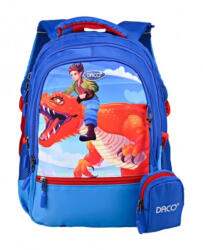 DACO Ghiozdan scoala DACO GH3510, 38 cm, Albastru, motiv Dinozaur (GH3510)