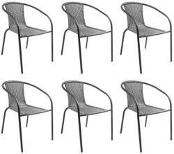 Herkules 3 acélvázas műrattan kerti szék - Szürke - 6 DB N (ZSAJCH5999125105804FS)