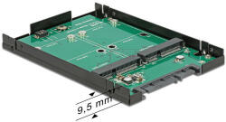 Delock 22 pol. SATA & gt; 2db mSATA 2.5" -s átalakító, RAID funkcióval (DL-62594)