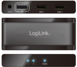LogiLink DisplayPort elosztó, 1x2 port, 1x DP - 2x HDMI, 4K/30 Hz, HDCP (CV0093) - pepita