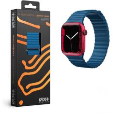 NextOne Next One Apple Watch S1/2/3/4/5/SE1/6/7/8/9/10/SE2 Bőr Okosóra Szíj 42/44/45 mm - Kék
